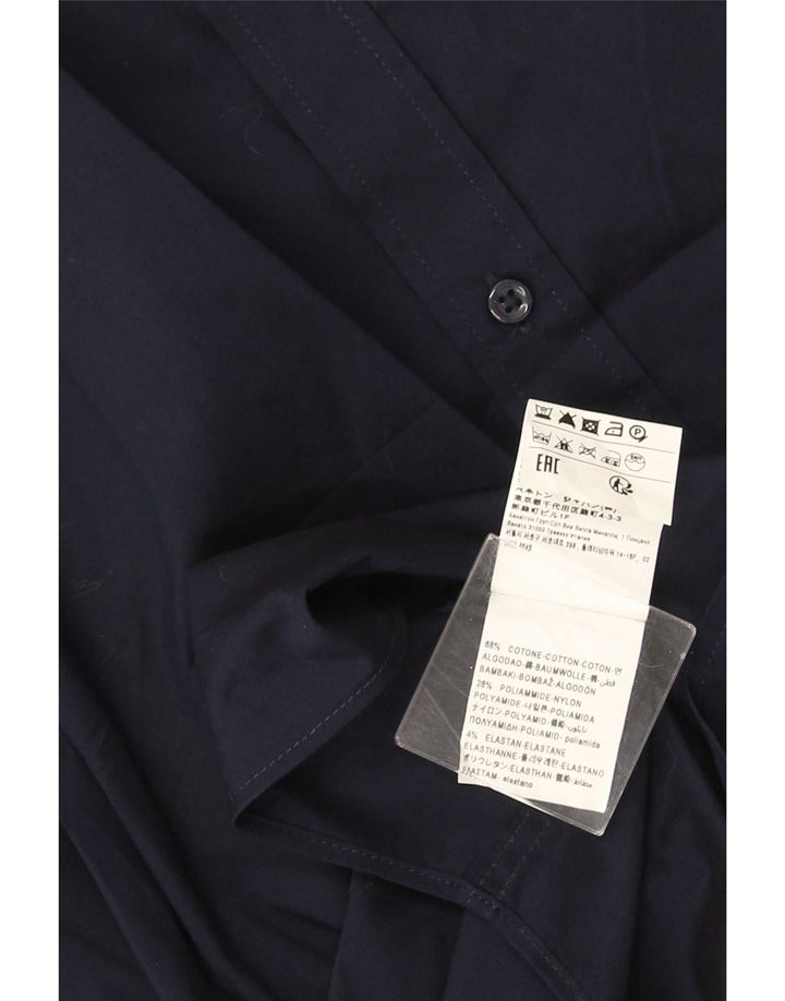 Camicia Benetton Uomo Small Blu Navy Cotone