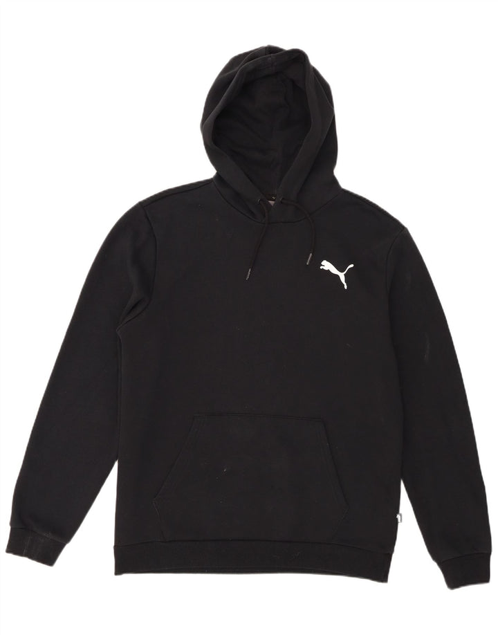 Felpa con cappuccio da uomo Puma media cotone nero