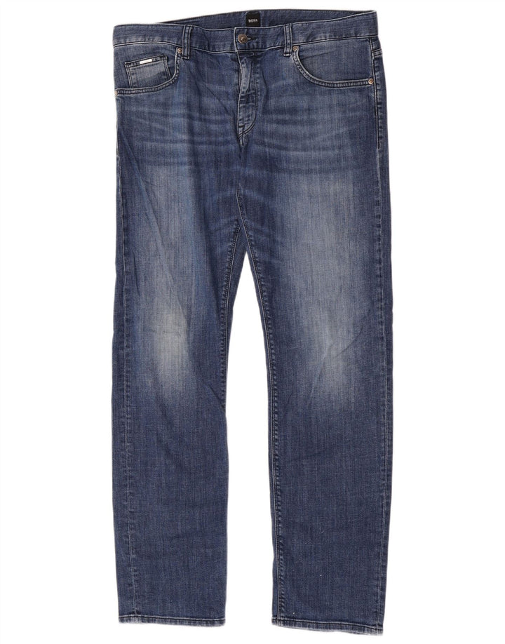 Jeans slim elasticizzati da uomo Hugo Boss W34 L32 cotone blu