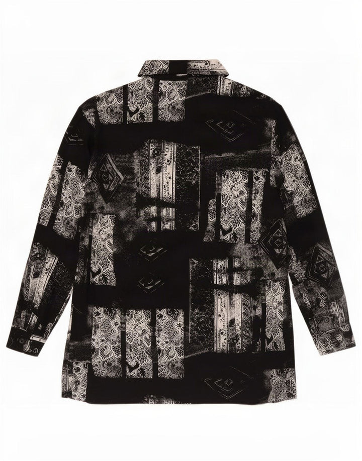 Camicia lunga da donna Bianca EU 42 Patchwork nero grande