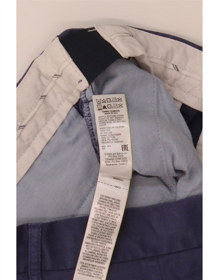 Pantaloncini chino da uomo Marks & Spencer W34 grandi in cotone blu navy