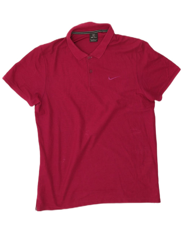 Polo Nike da uomo Dri Fit grande in cotone bordeaux