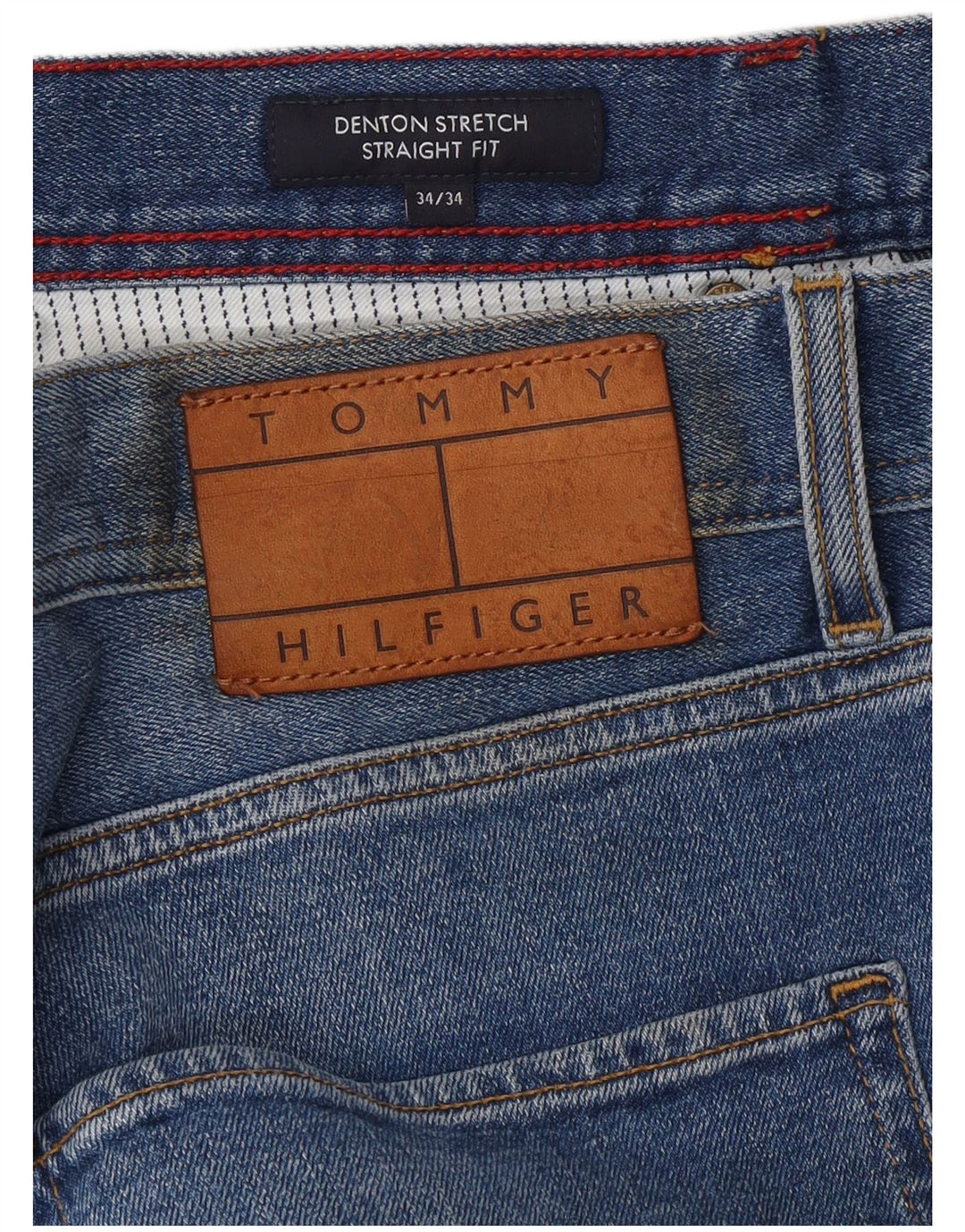 TOMMY HILFIGER Jeans dritti da uomo Denton W34 L34 cotone blu