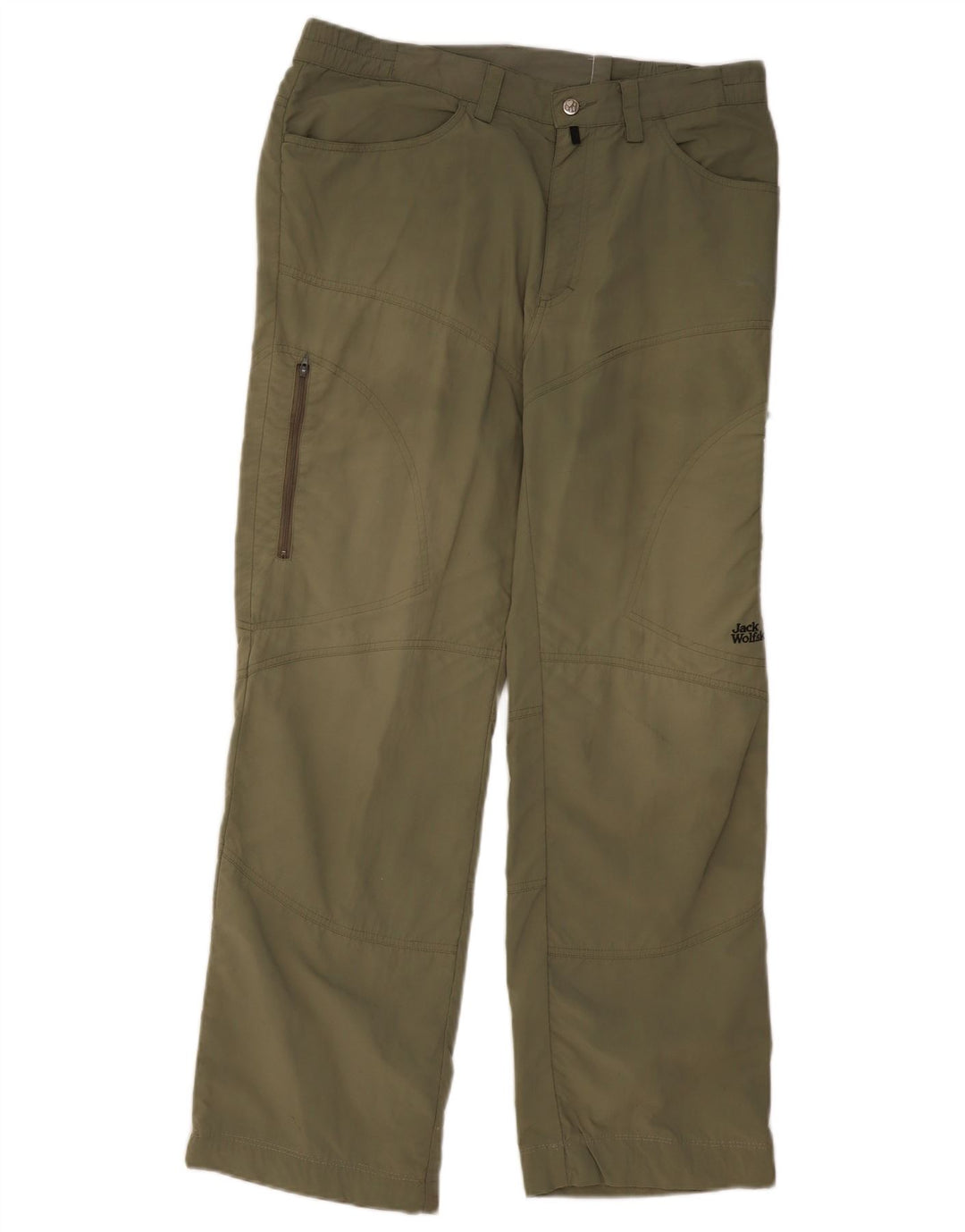 JACK WOLFSKIN Pantaloni cargo dritti da viaggio da uomo grandi W34 L30 kaki