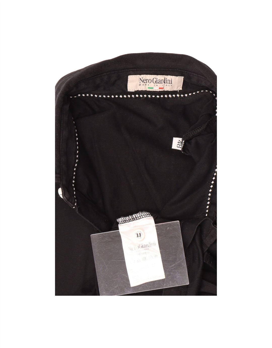 NERO GIARDINI Mens Polo Shirt IT 48 Medium Black Cotton