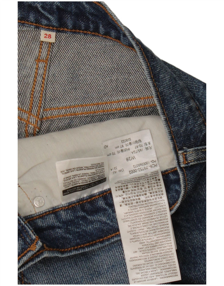 Gonna in denim invecchiato da donna Levi's W28 in cotone blu medio