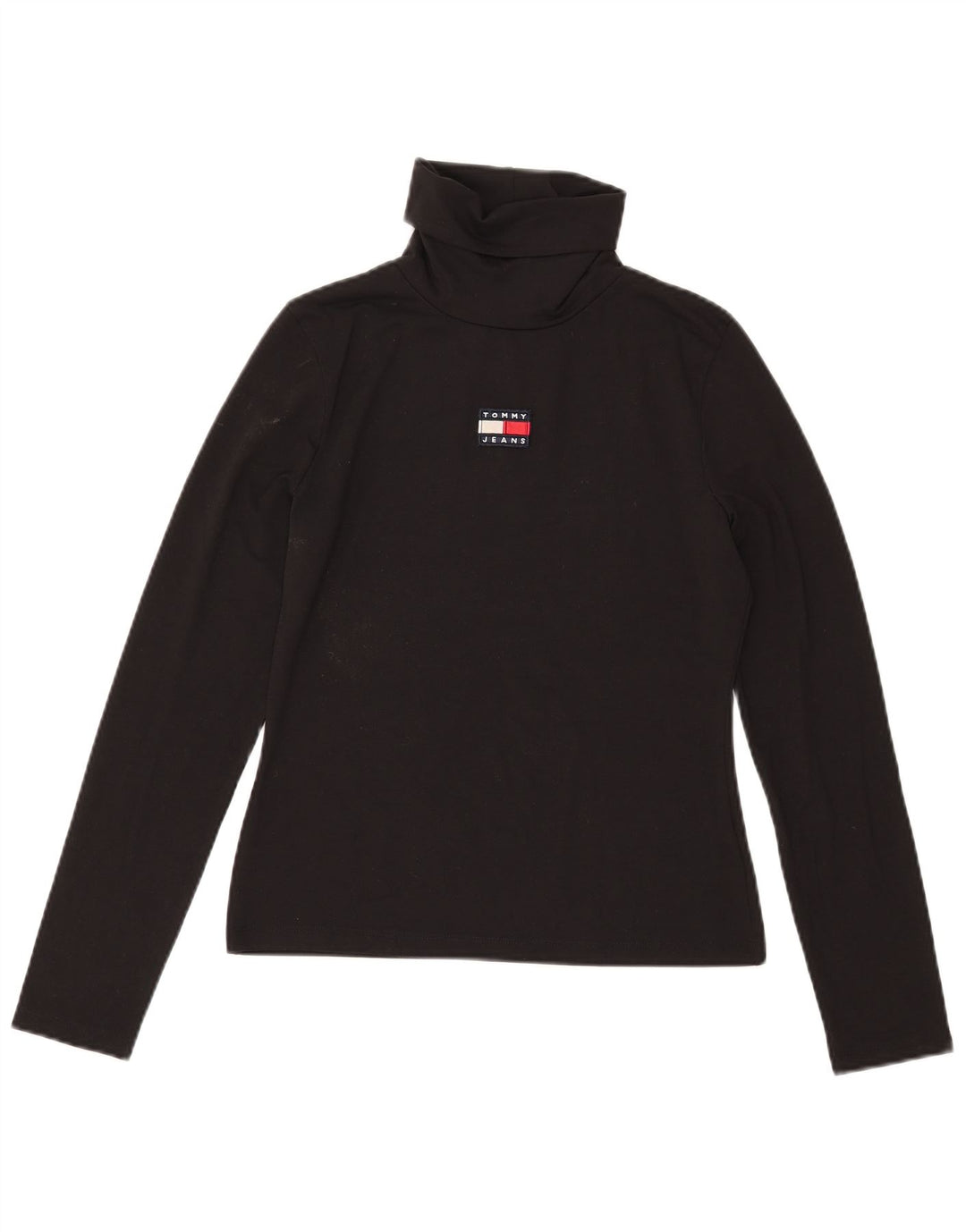 Tommy Hilfiger Donna Graphic Top Manica Lunga UK 14 Medio Nero Poliestere