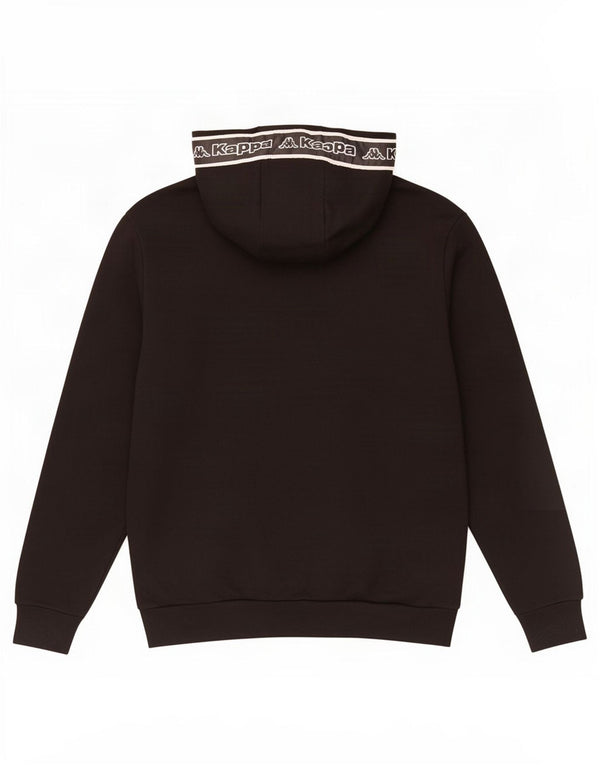 Maglione con cappuccio grafico da uomo Kappa grande in cotone nero