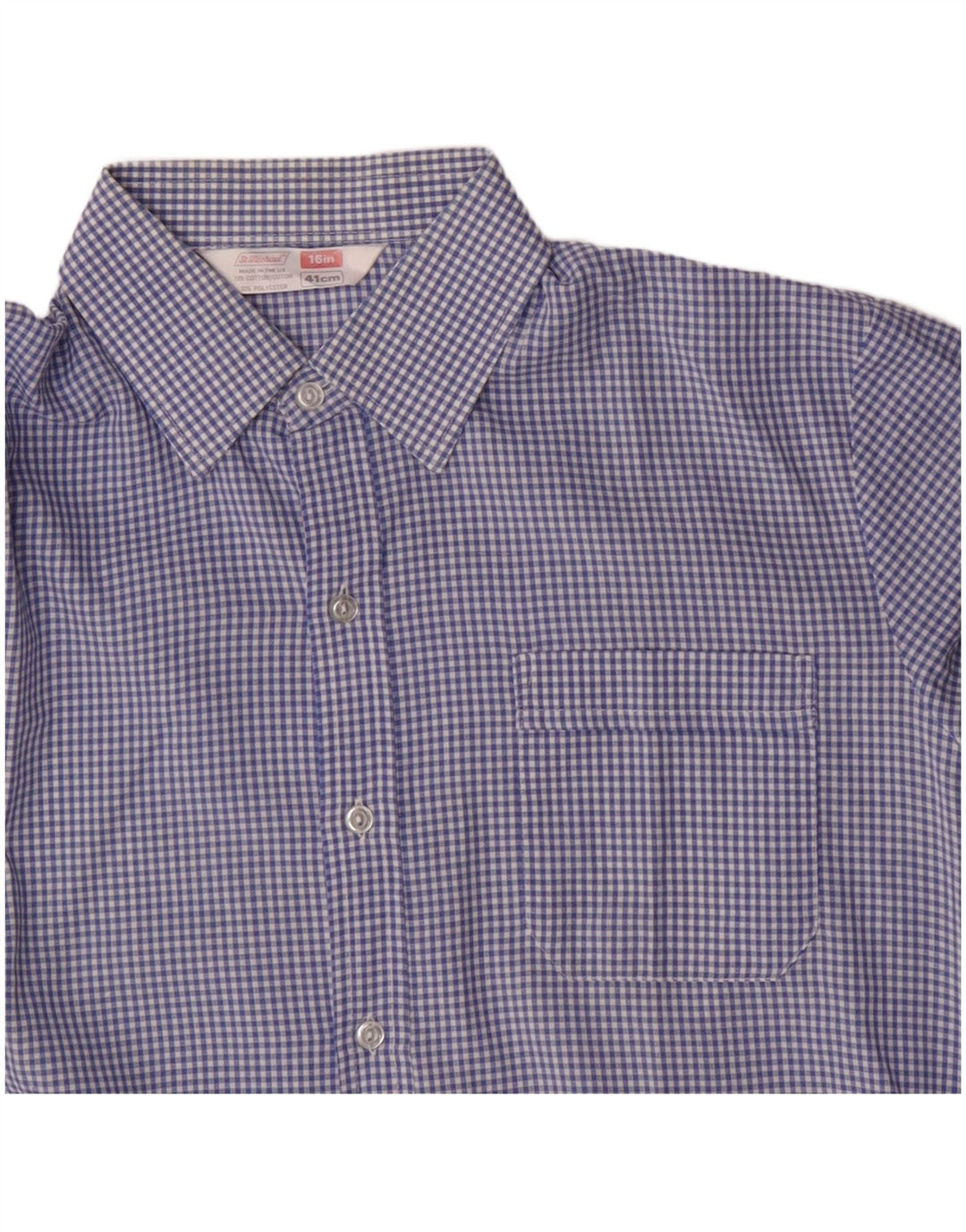 Camicia a maniche corte da uomo St Michael XL in cotone a quadretti blu
