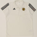 Polo Adidas da uomo Wolverhampton Wanderers grande in cotone a righe bianche