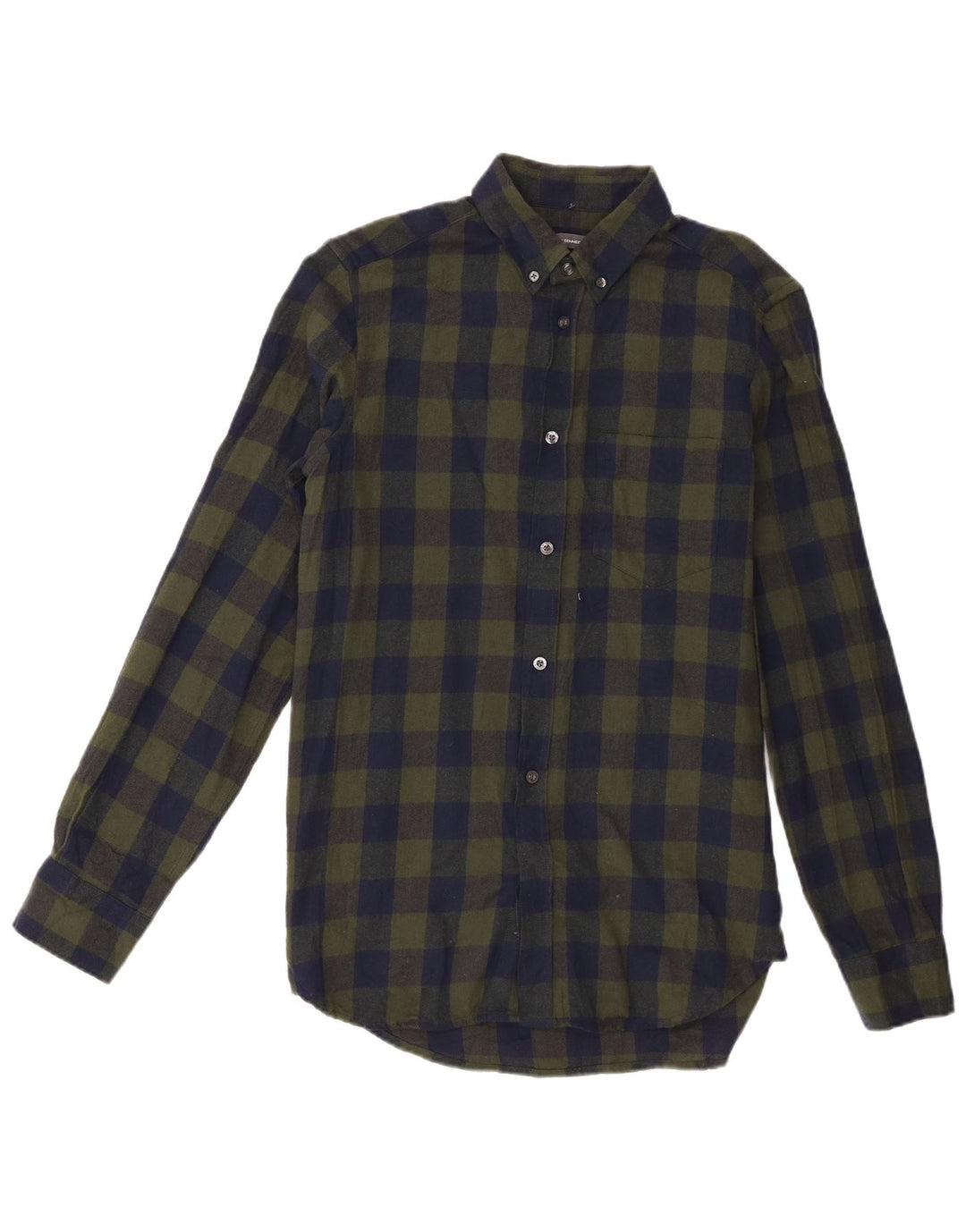 Camicia da uomo in flanella French Connection piccolo cotone a quadri verdi