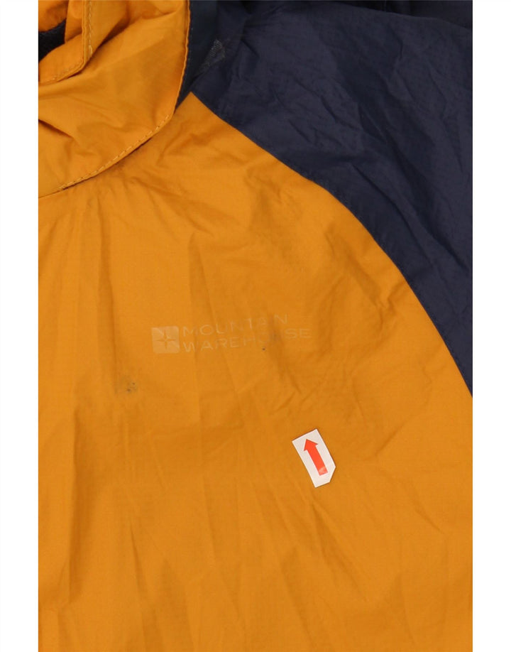 MOUNTAIN WAREHOUSE Boys Hooded Rain Jacket 12-13 Years Yellow Colourblock Vintage Mountain Warehouse and Second-Hand Mountain Warehouse from Messina Hembry 
