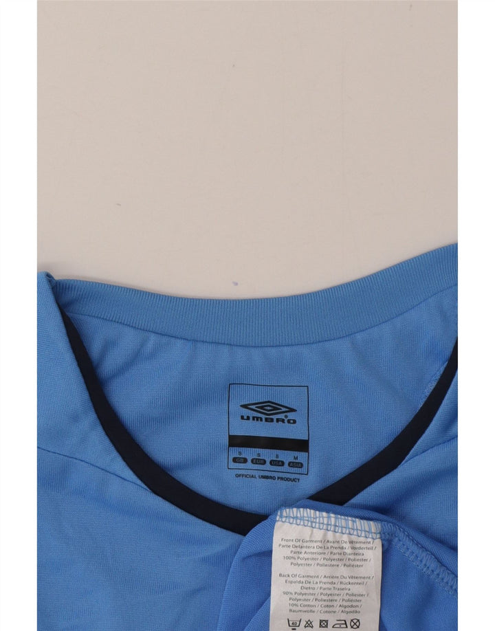 Top Umbro da uomo a maniche lunghe piccolo blu in poliestere color block