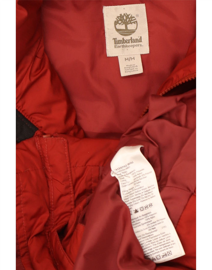 Giacca imbottita con cappuccio da donna Timberland UK 12 medio rosso poliestere