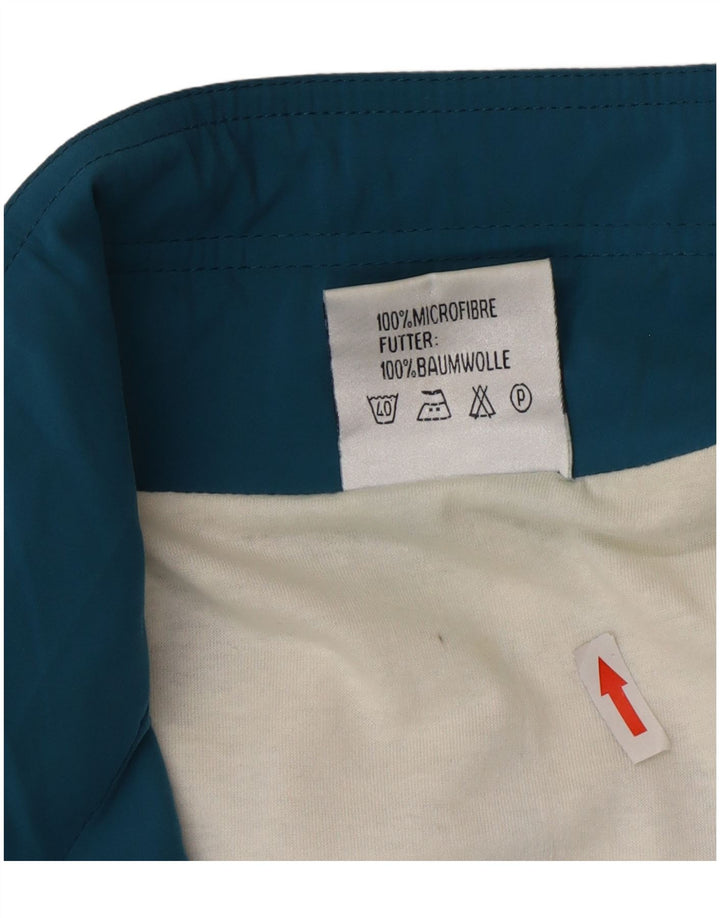Giacca da ginnastica vintage da uomo, grande, in microfibra color block blu