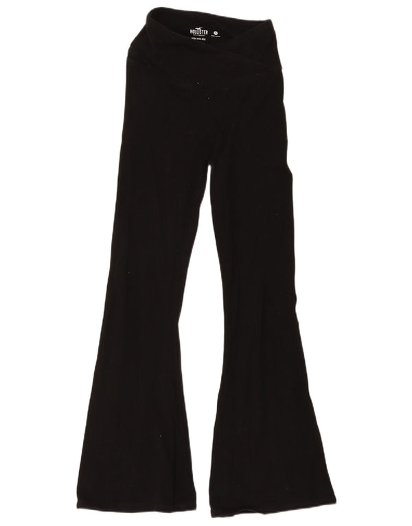 Leggings Hollister da donna svasati a vita alta UK 6 XS cotone nero