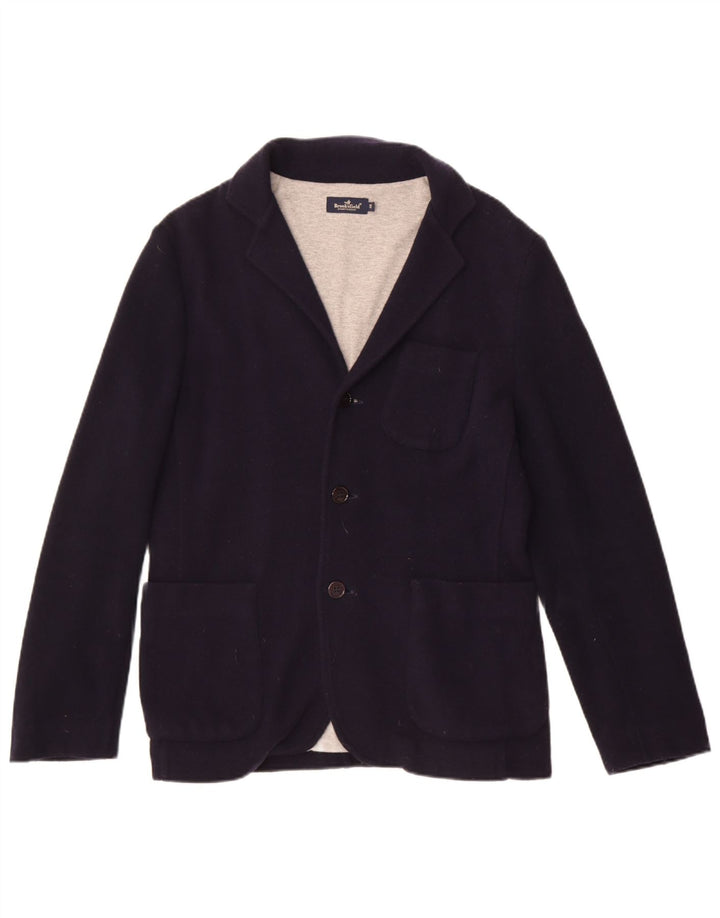 Giacca blazer a 3 bottoni lavorata a maglia da uomo Brooksfield IT 48 blu navy medio