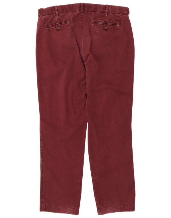 Pantaloni chino dritti Marks & Spencer da uomo blu Harbour W36 L31 Borgogna