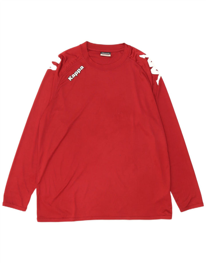 Top grafico da uomo KAPPA manica lunga 2XL poliestere marrone