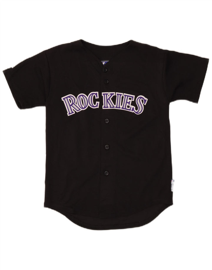 Maglia grafica MAJESTIC da ragazzo Colorado Rockies 13-14 anni, colore nero medio