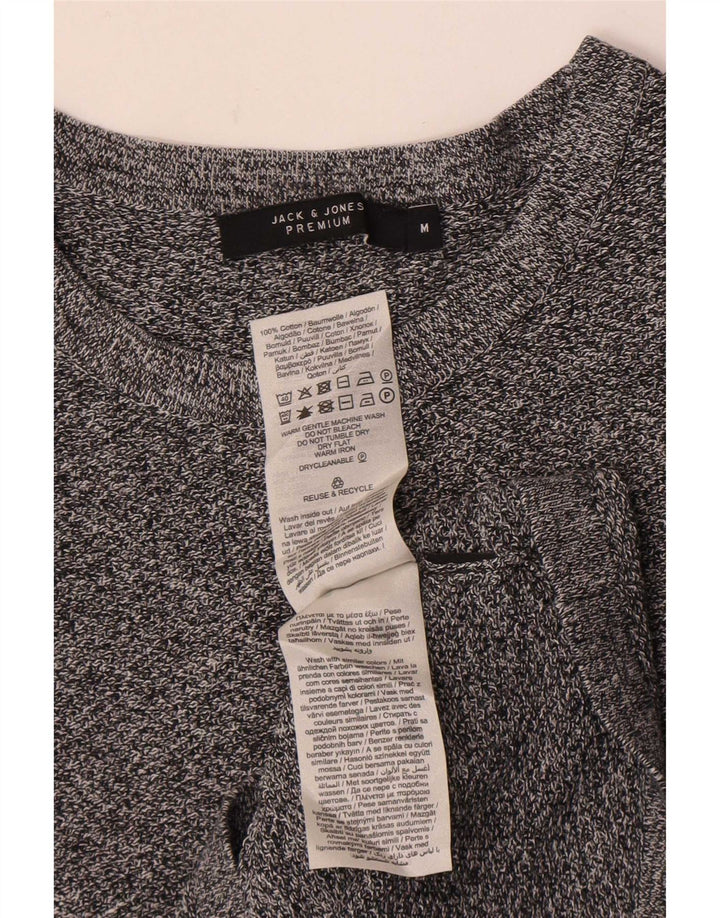 Jack & Jones Top da uomo a maniche lunghe in cotone screziato grigio medio