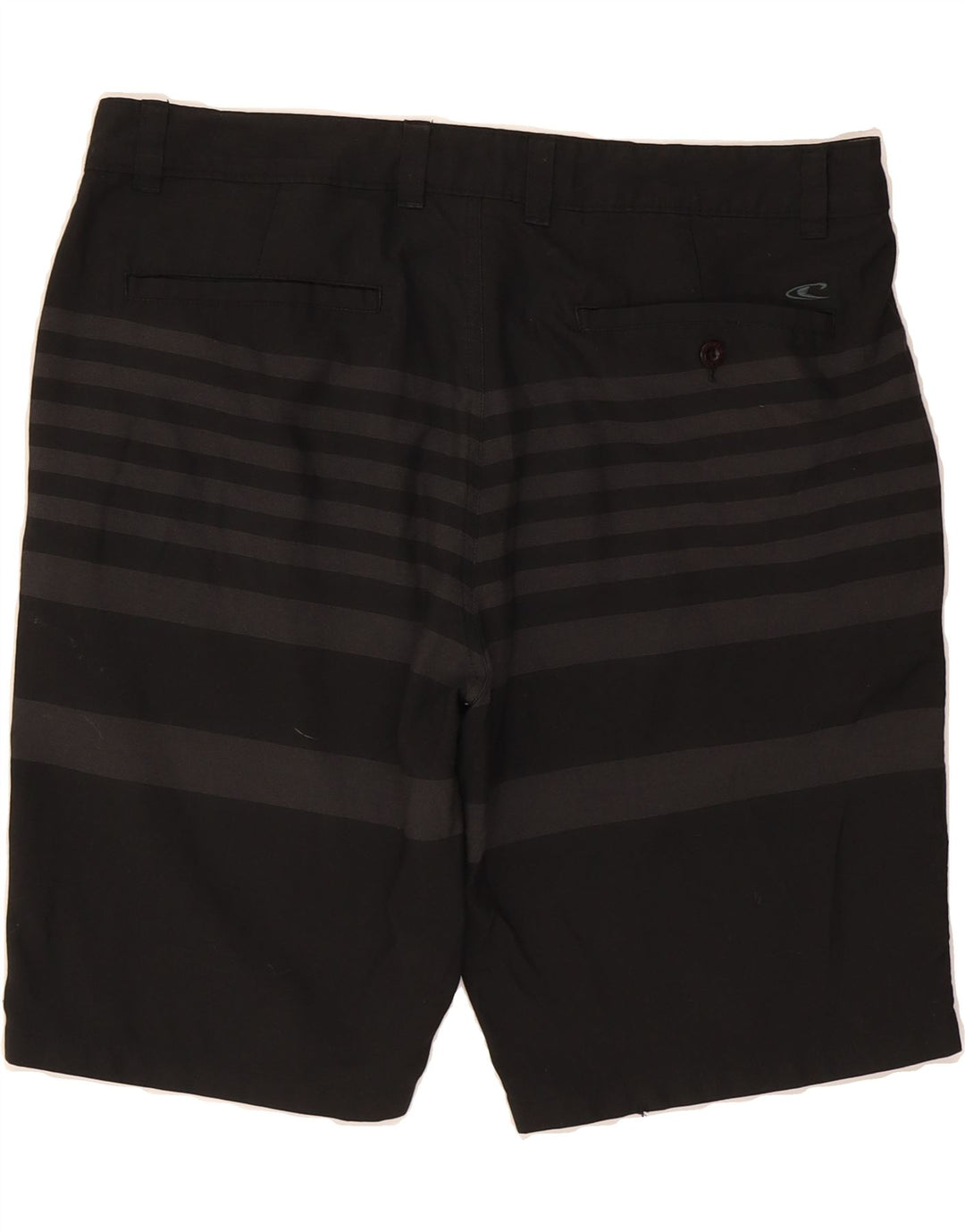 O'NEILL Mens Chino Shorts W36 Large  Black Striped Polyester Vintage O'Neill and Second-Hand O'Neill from Messina Hembry 