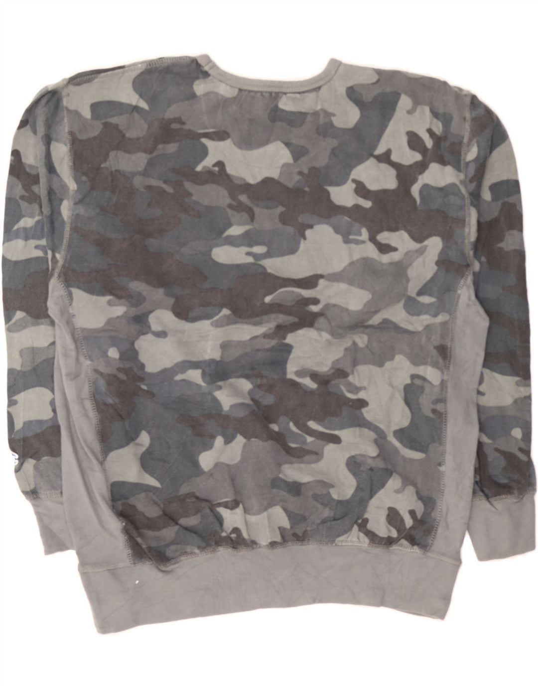 CHAMPION Mens Graphic Sweatshirt Jumper XL Grey Camouflage Cotton Vintage Champion and Second-Hand Champion from Messina Hembry 
