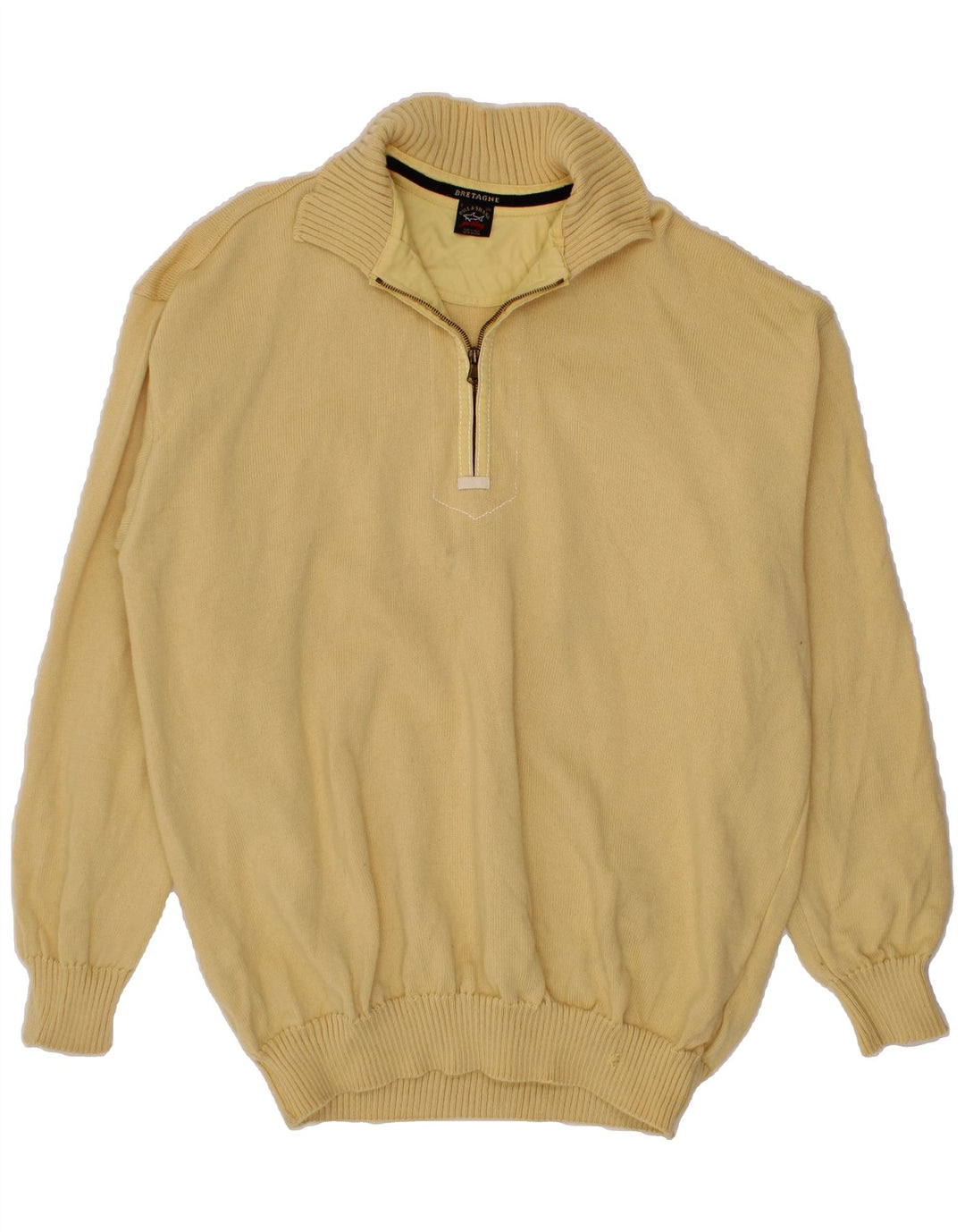 Maglione da uomo con collo con zip PAUL & SHARK 3XL lana gialla