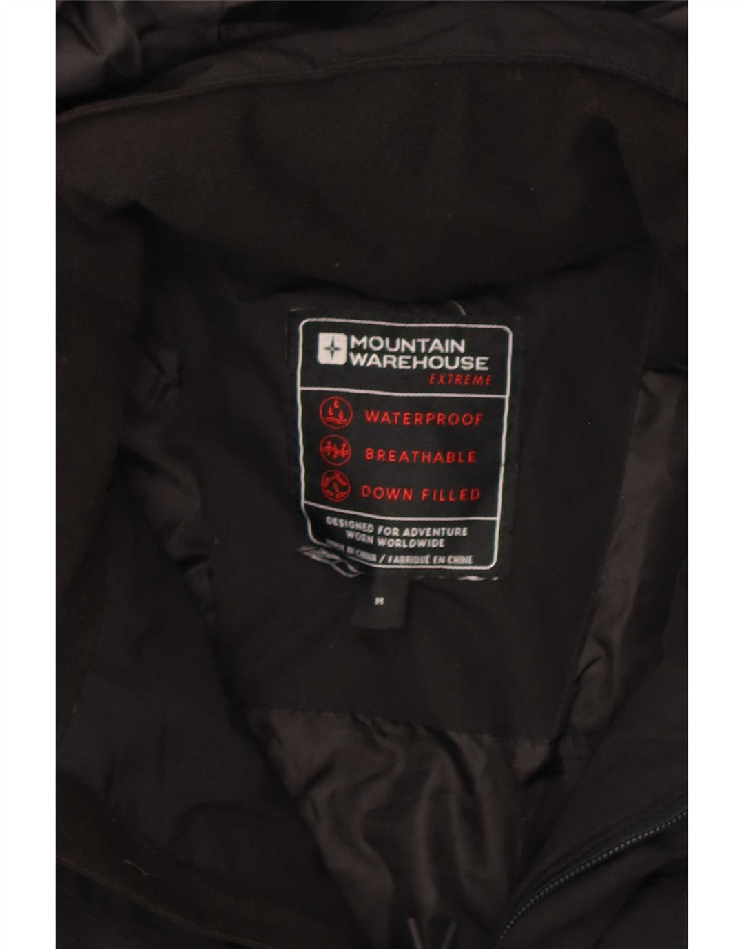 Cappotto imbottito con cappuccio da uomo Mountain Warehouse UK 38 Poliestere nero medio