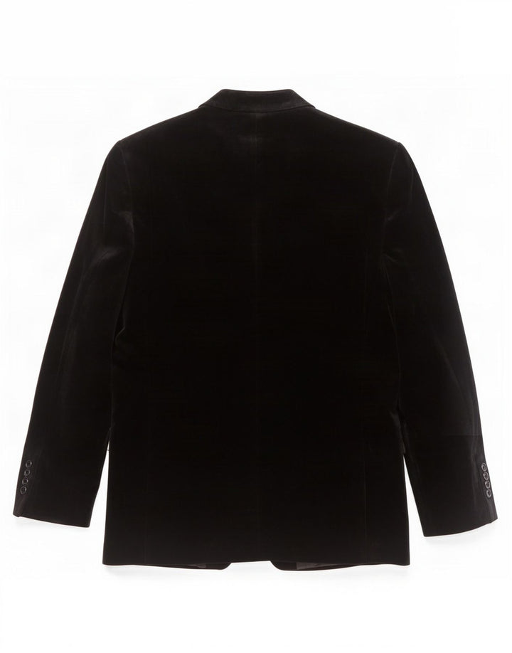 Giacca blazer in velluto da uomo a 2 bottoni Zara EU 50 cotone nero medio