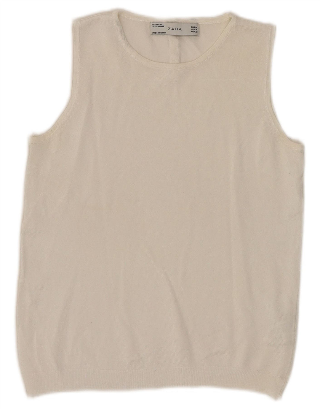 Top corto da donna Zara UK 12 in viscosa bianca media