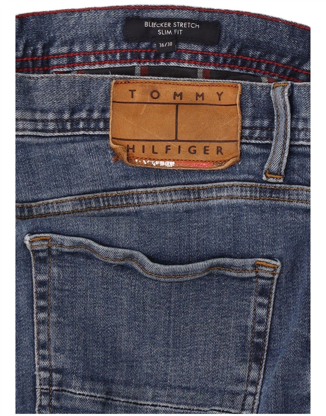 Tommy Hilfiger Uomo Bleecker Slim Jeans W36 L10 Cotone Blu
