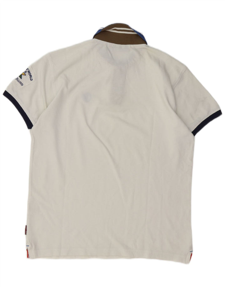 Polo da rugby da uomo HENRI LLOYD XL in cotone bianco