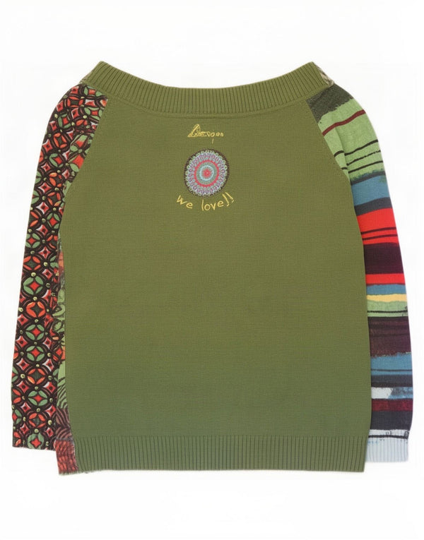 Desigual Womens Boat Neck Jumper Sweater UK 10 Small Multicoloured Striped