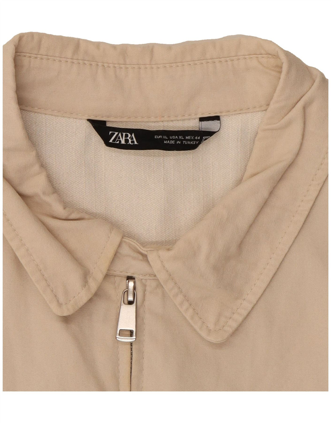 ZARA Mens Bomber Jacket UK 42 XL Beige Cotton Vintage Zara and Second-Hand Zara from Messina Hembry 