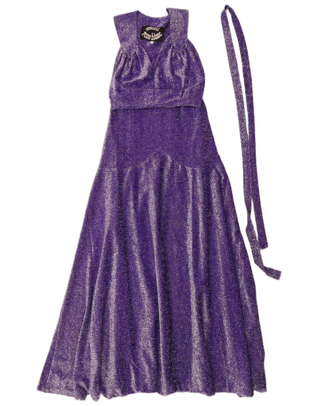 Abito lungo senza maniche vintage da donna IT 42 viola medio