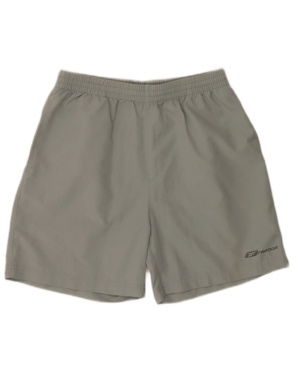Pantaloncini sportivi REEBOK da uomo in poliestere grigio medio