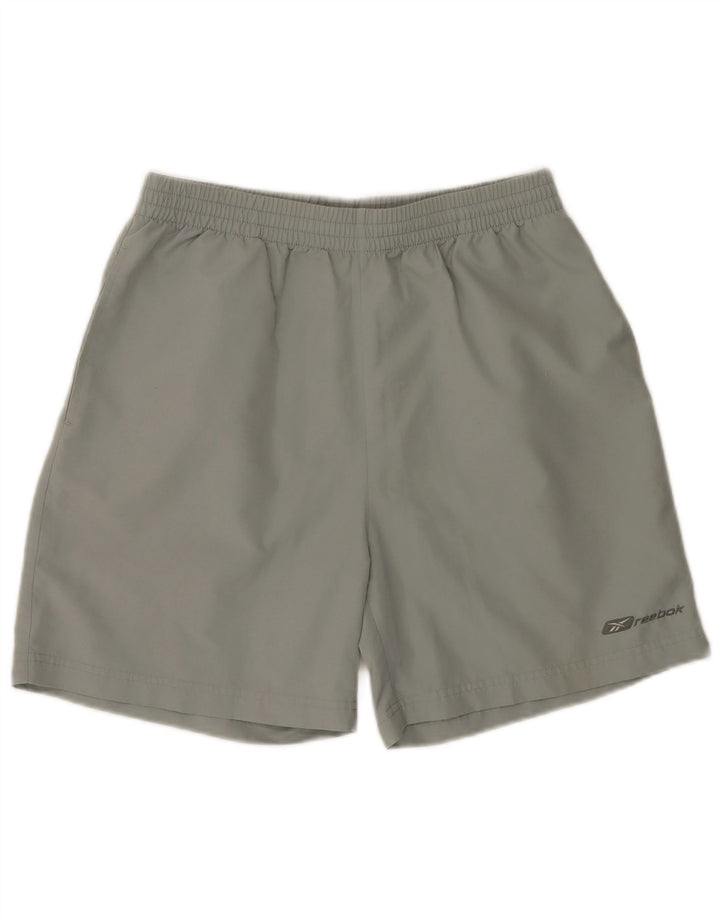 Pantaloncini sportivi REEBOK da uomo in poliestere grigio medio