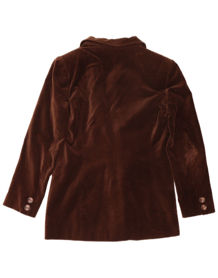 Giacca blazer doppiopetto in velluto da donna Express UK 14 grande marrone