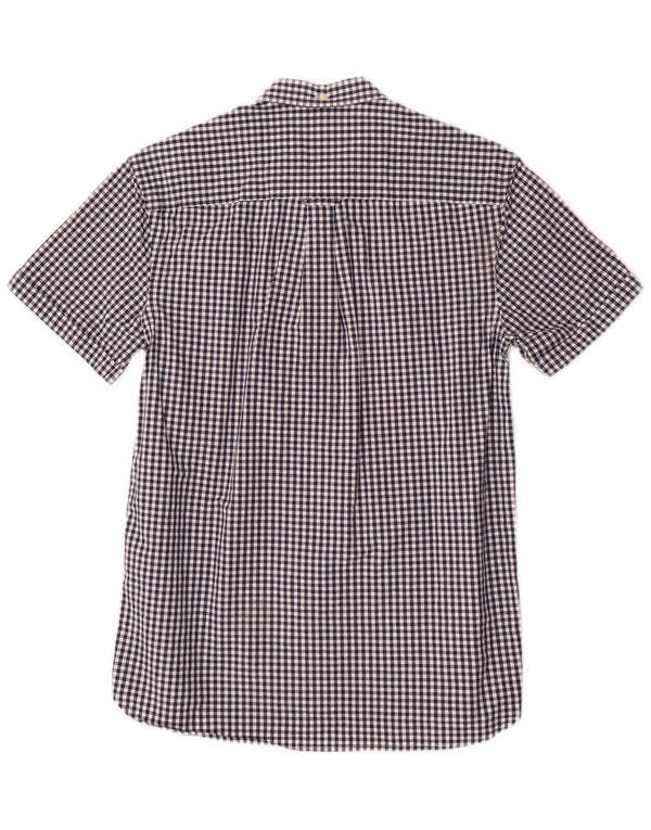 Lyle & Scott Camicia a maniche corte da uomo piccola classica in cotone a quadretti blu