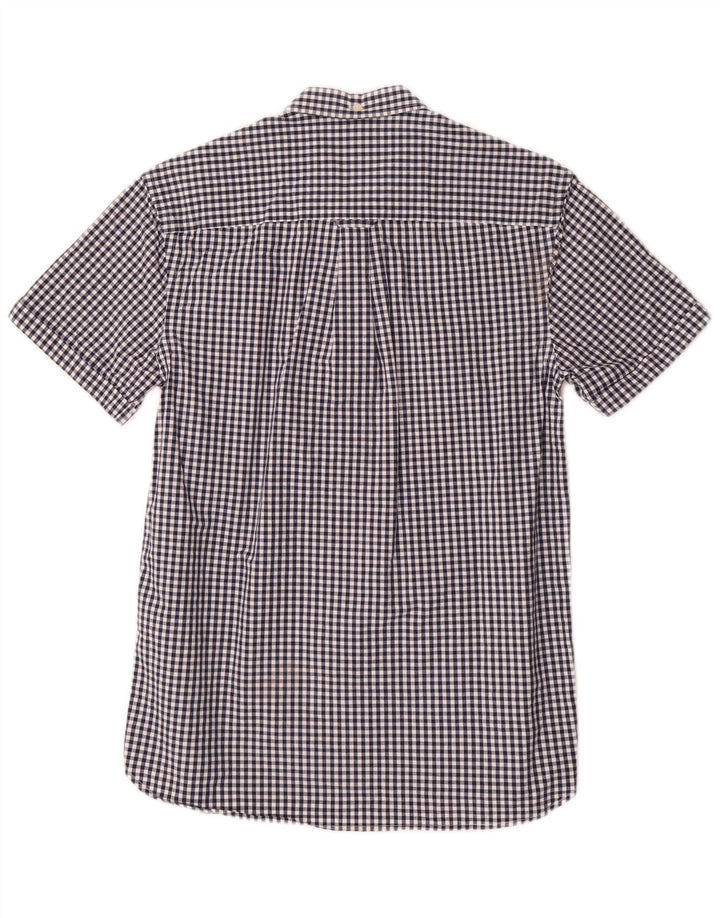 Lyle & Scott Camicia a maniche corte da uomo piccola classica in cotone a quadretti blu