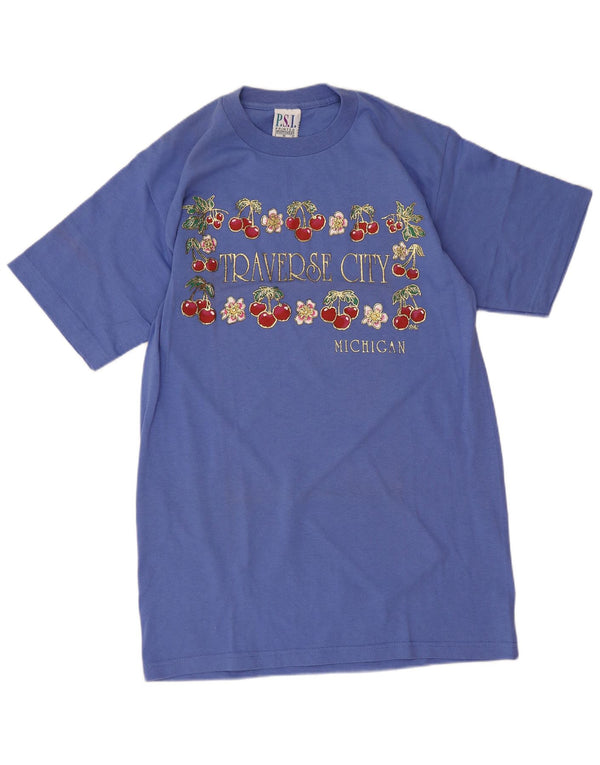 P.S.I. T-shirt grafica da donna di abbigliamento sportivo Top UK 12 Blu medio Novità
