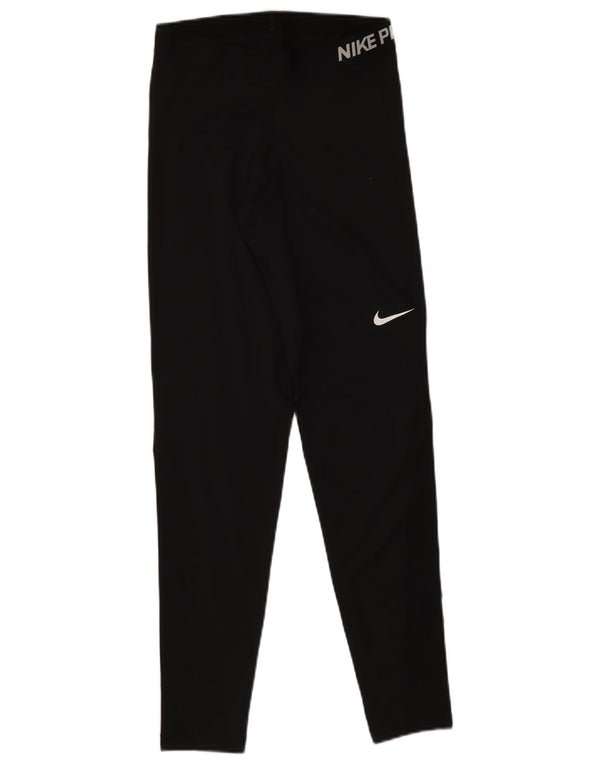 Leggings grafici Nike Dri Fit da donna UK 12 medio nero poliestere