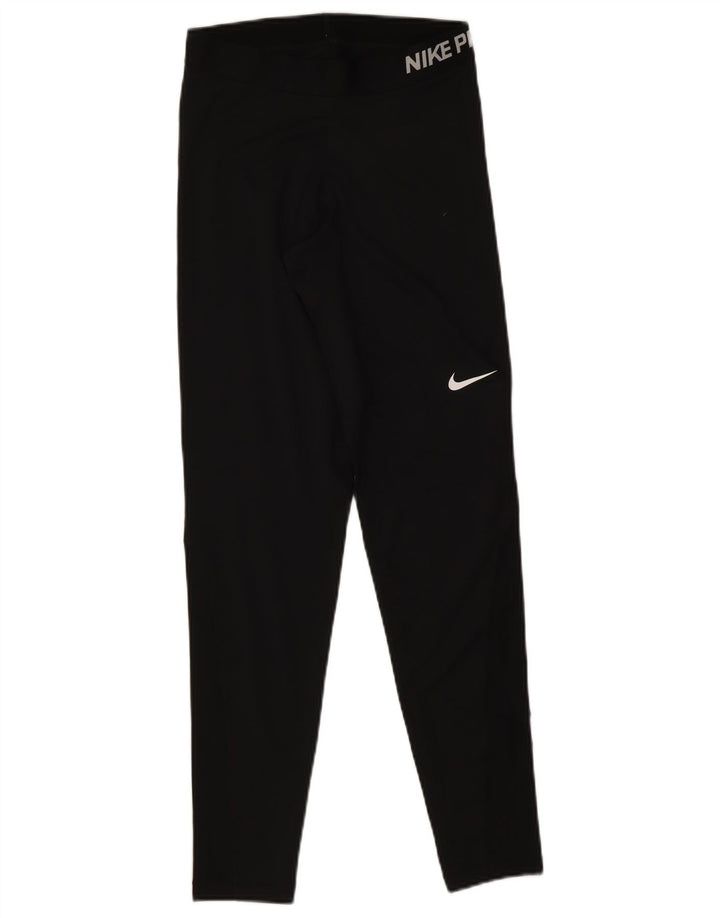 Leggings grafici Nike Dri Fit da donna UK 12 medio nero poliestere