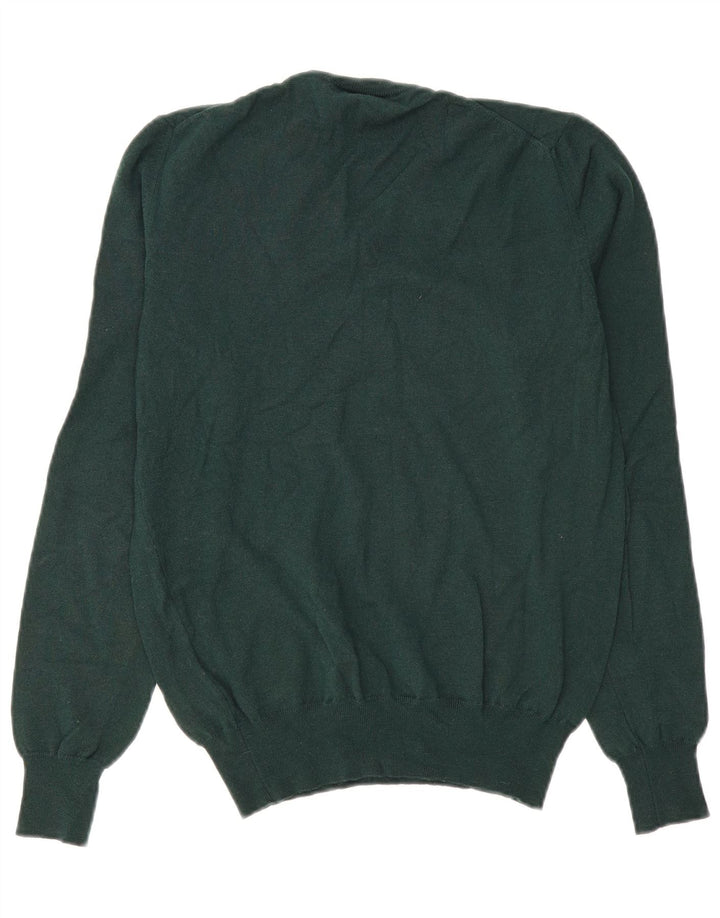 Maglione da uomo con scollo a V Fred Perry in lana verde medio