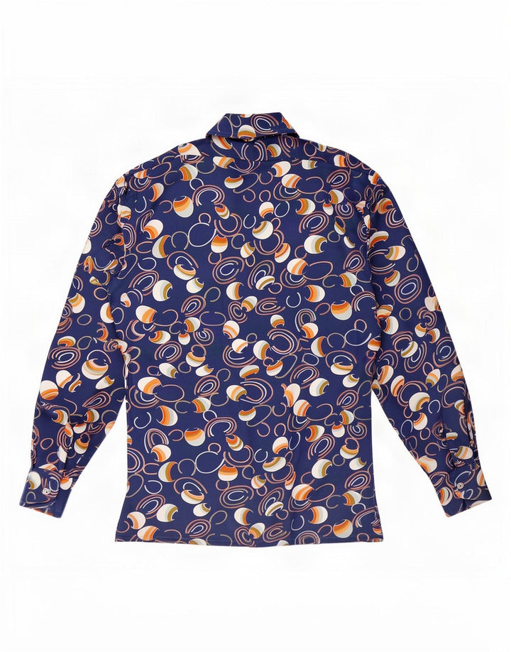 Camicia da uomo Barnaby taglia 39 15 1/2 media blu navy geometrica