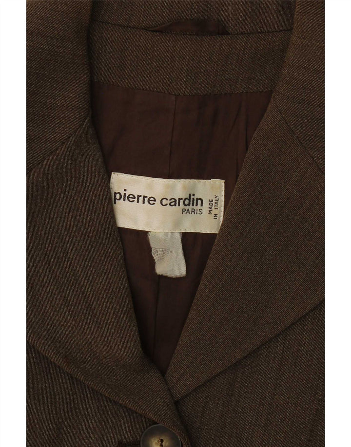Giacca blazer a 4 bottoni da donna Pierre Cardin UK 14 Marrone medio