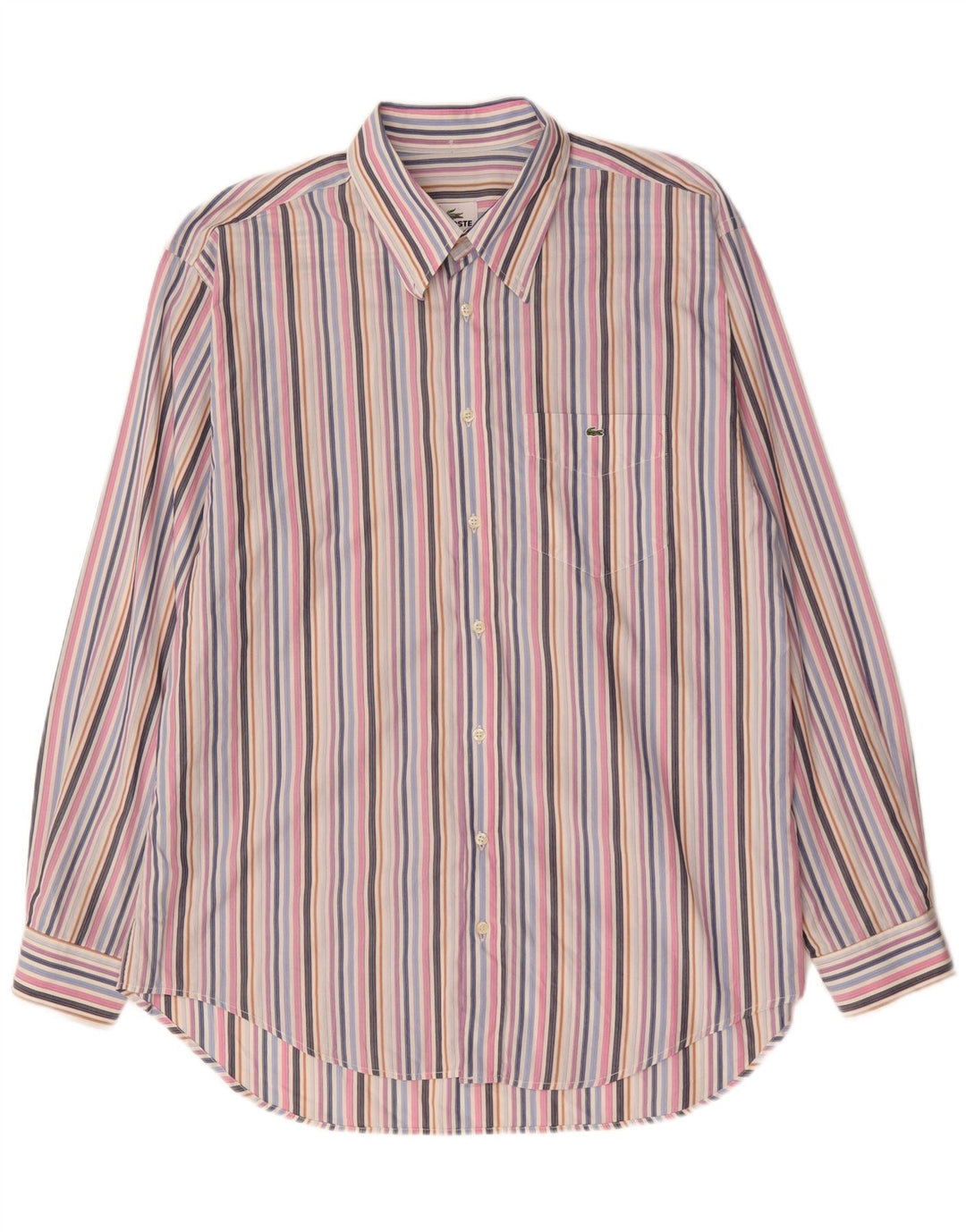 Camicia da uomo LACOSTE taglia 44 XL cotone a righe multicolore