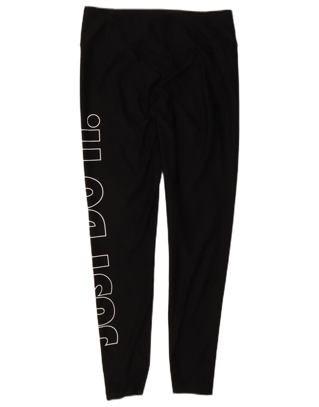 NIKE Womens Dri Fit Graphic Leggings UK 12 Medium Black Polyester