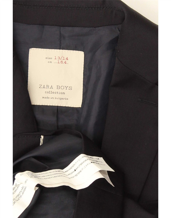 Giacca blazer a 2 bottoni Zara da ragazzo 13-14 anni in poliestere blu navy